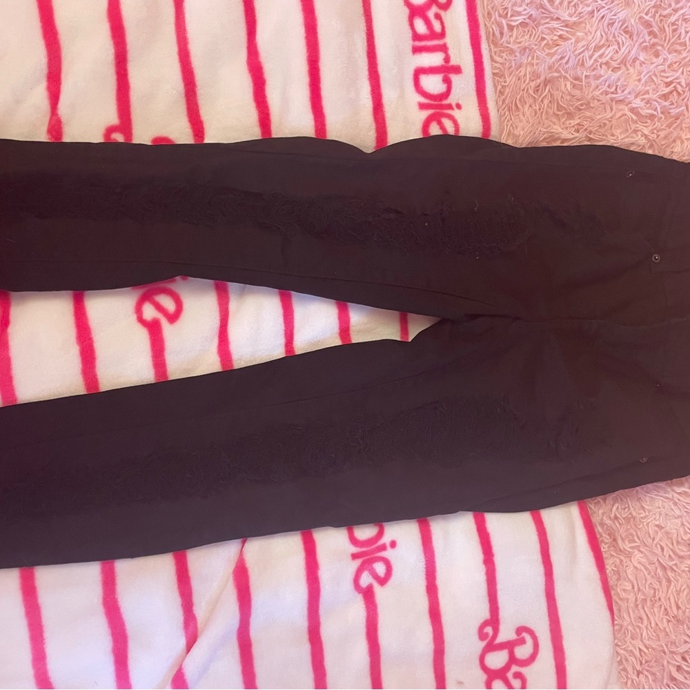 New York & Company Black Curvy Sculpting Skinny Pants- black ripped jeans